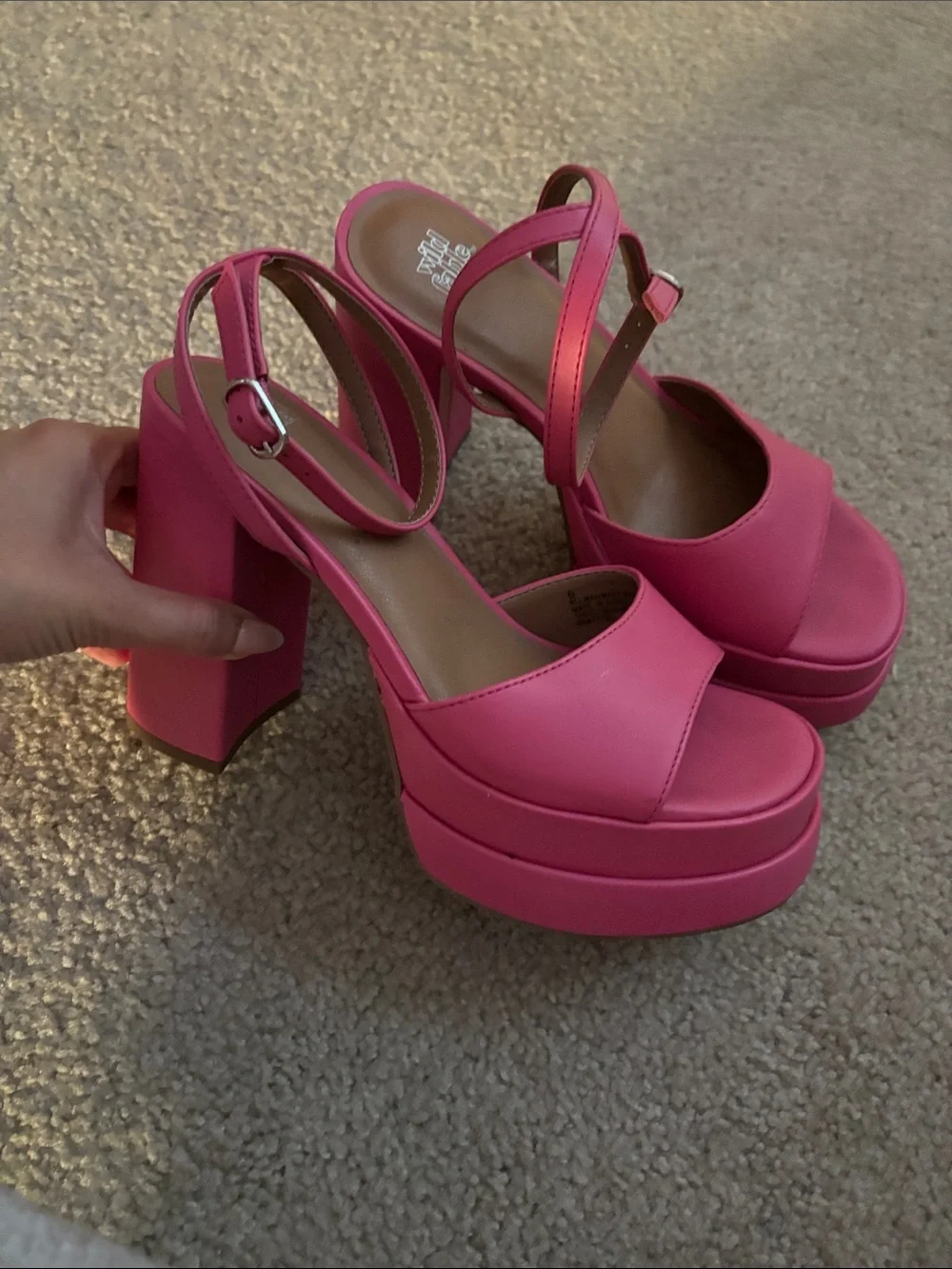 Wild Fable Platform Block Heel Sandals in Pink size 6